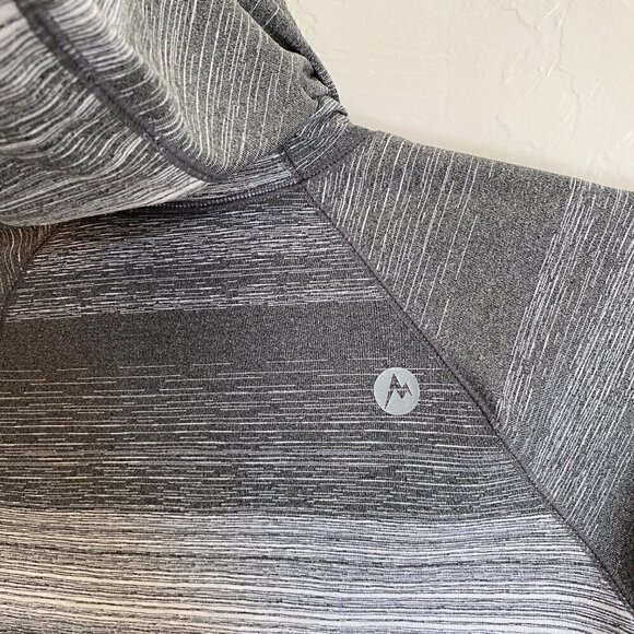 Marmot Hooded Running Pullover Gray Stripe XS - Picture 7 of 11